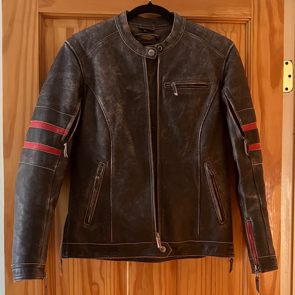 Power Trip Distressed Brown Leather Motorcycle Jacket | Unisex XS